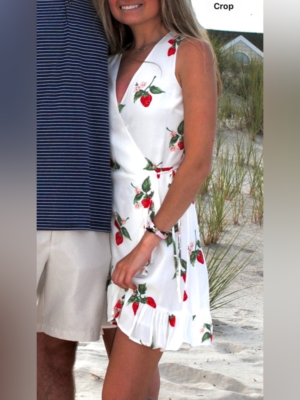 Rails White Strawberry-Print Mini Wrap Dress